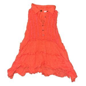 FREE PEOPLE FP One Empire Tiers Gauze Sleeveless Pleated Blouse Size S